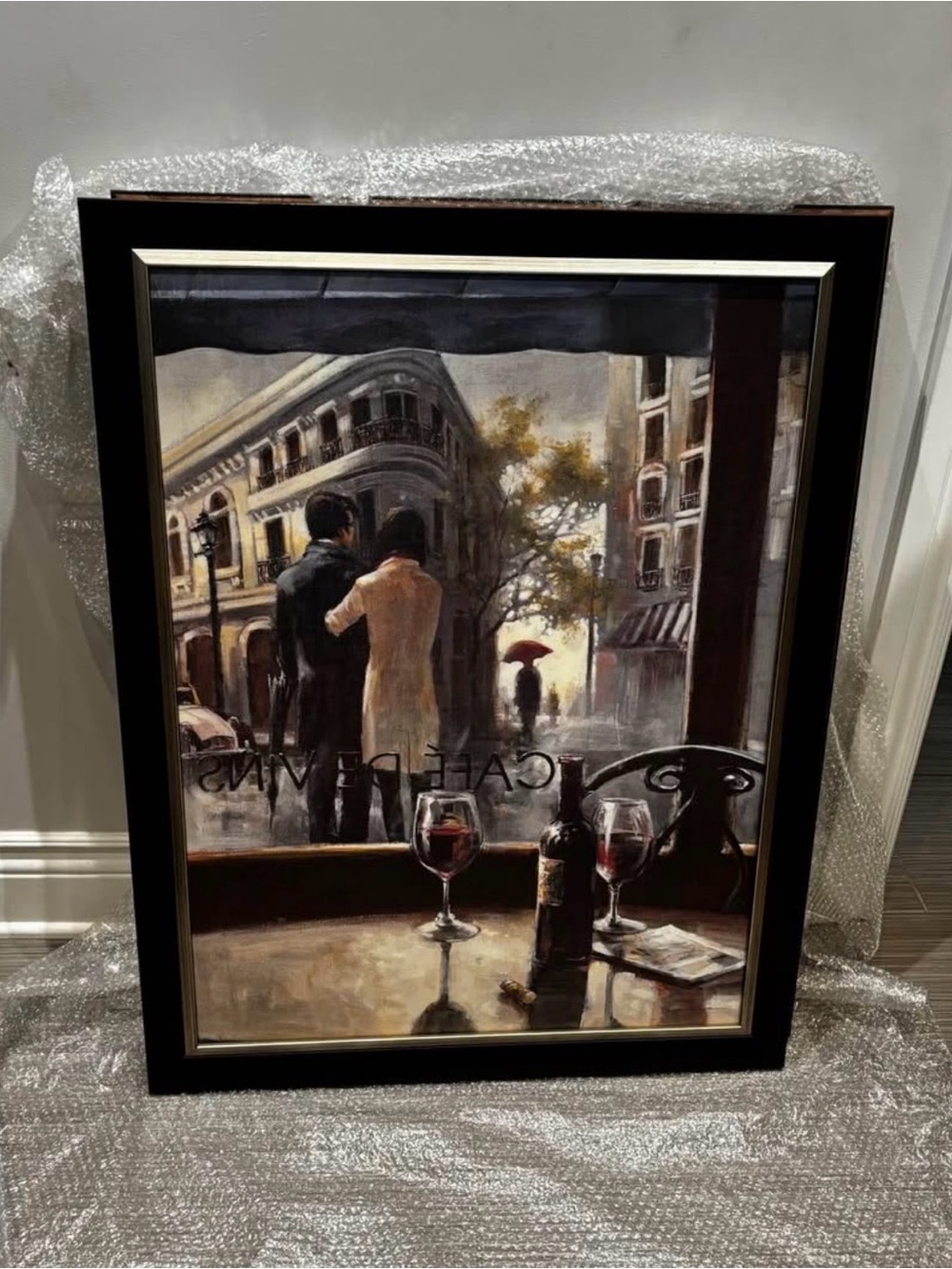 Framed Café Romance Wall Art - Black Frame